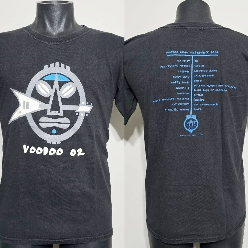 Vintage Voodoo Music Fest 2002 Concert T-Shirt Mens Black 311 No Doubt Garbage